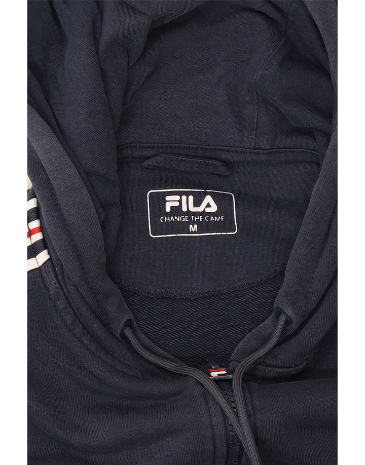 Fila Sweat à Capuche Zippé Graphique Homme Bleu Marine Rayé Moyen