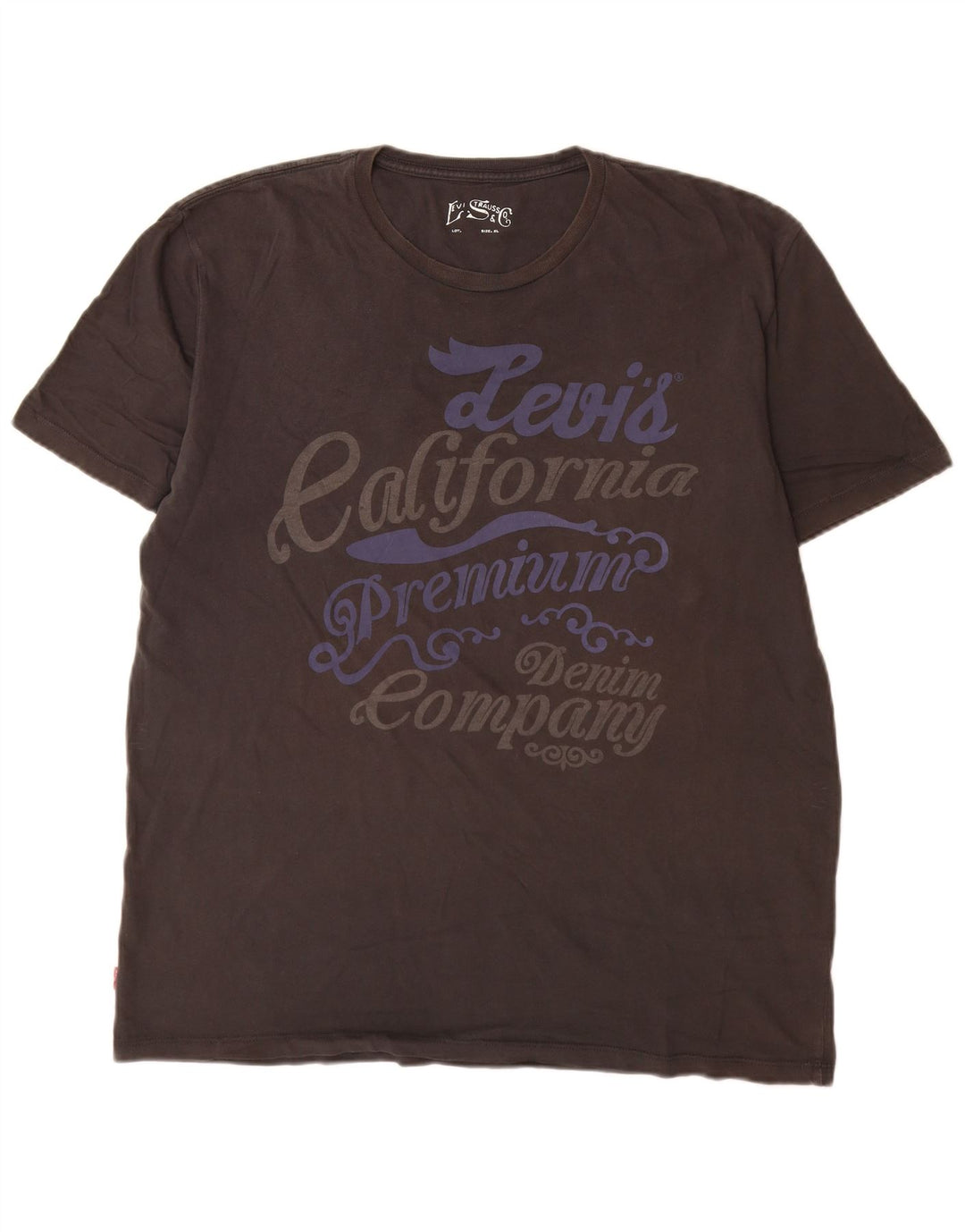 Levi's T-Shirt Graphique Top XL Homme Gris Coton