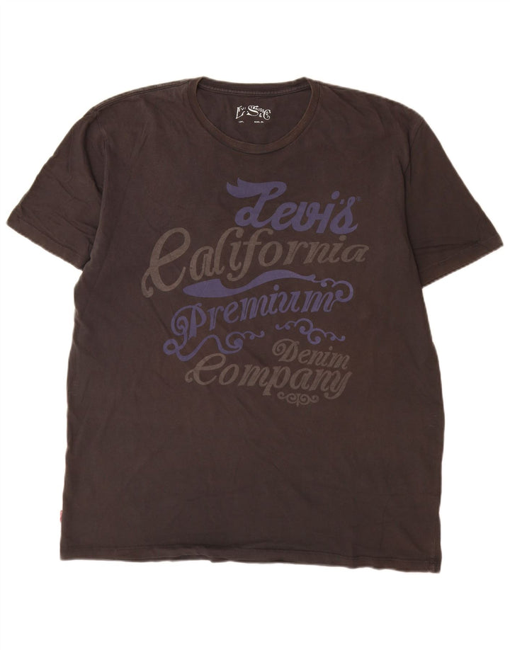 Levi's T-Shirt Graphique Top XL Homme Gris Coton