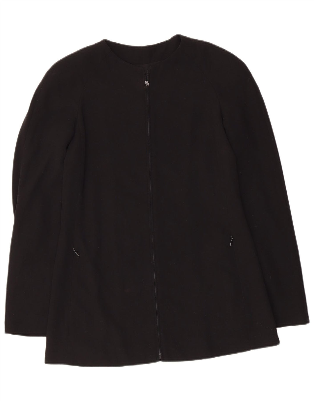 Giorgio Armani Veste Blazer Zippée Pour Femme IT 38 XS Laine Vierge Noire