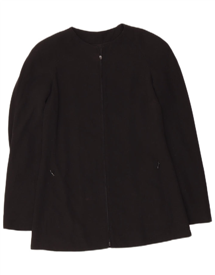 Giorgio Armani Veste Blazer Zippée Pour Femme IT 38 XS Laine Vierge Noire
