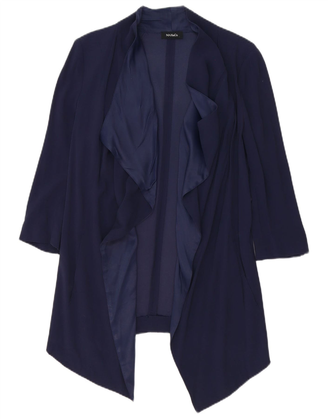 Max & Co. Veste blazer ouverte à manches 3/4 pour femme UK 6 XS Bleu marine Viscose