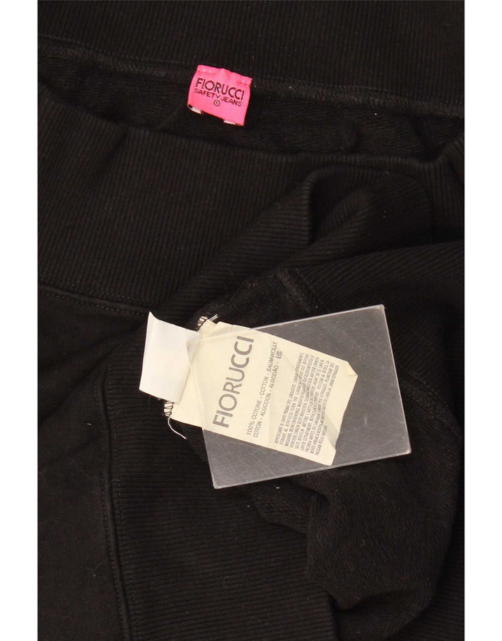 Fiorucci Sweat-shirt graphique pour femme UK 10 Petit coton noir
