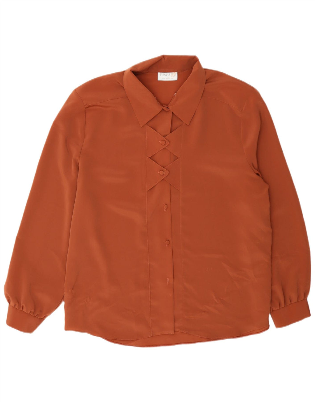 Chemisier chemise femme vintage UK 16 Grand Marron