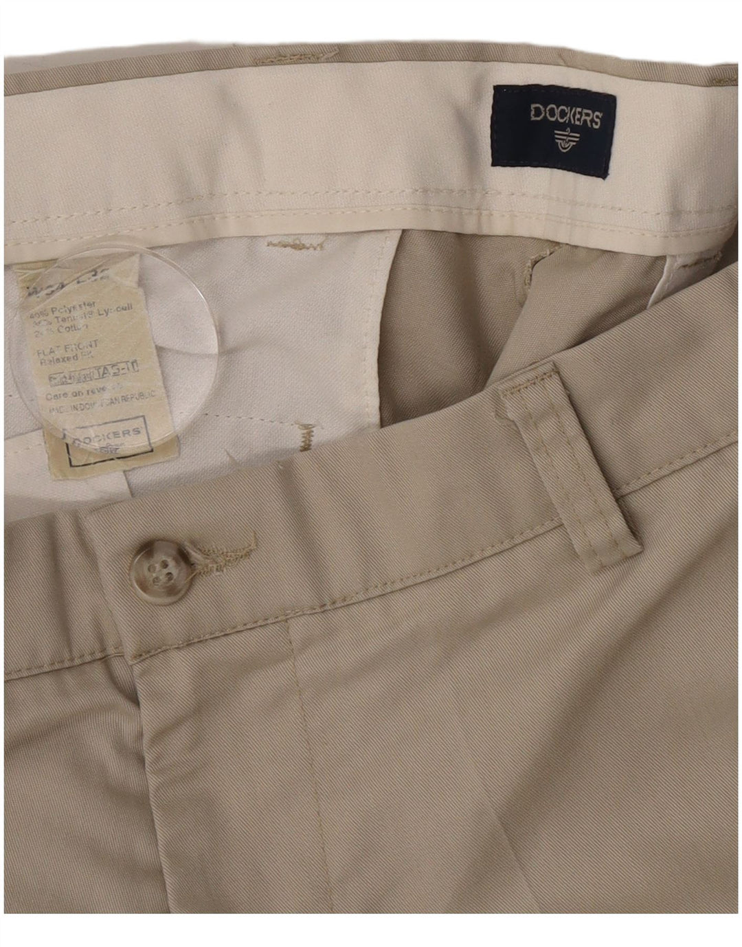 Dockers Pantalon Chino Droit Homme W34 L30 Beige Polyester