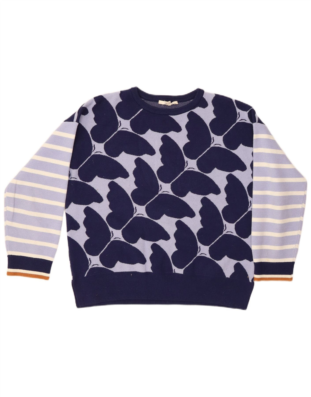 WHITE STUFF Pull ras du cou pour femme UK 14 Large Bleu marine rayé