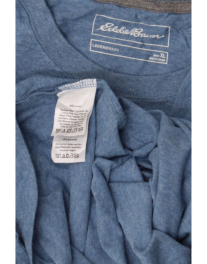 EDDIE BAUER T-Shirt Homme Top XL Bleu Coton