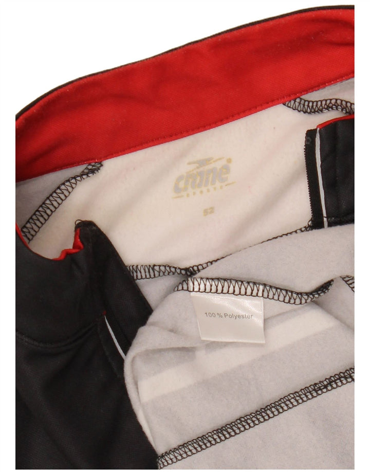 CRANE Haut de survêtement à col zippé pour homme IT 52 Large Noir Géométrique