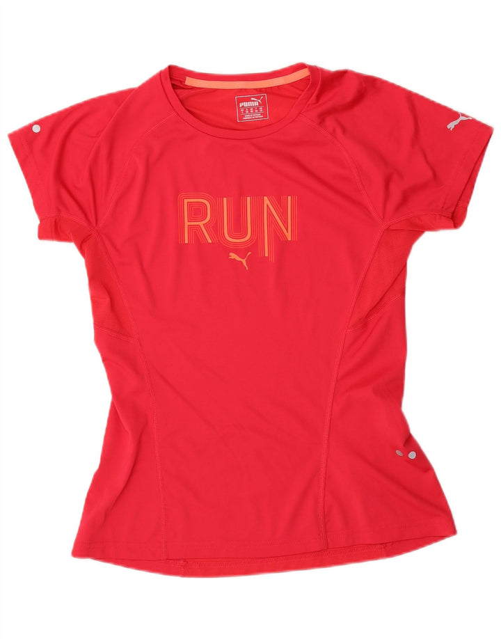Puma T-shirt graphique pour femme UK 10 Small Rouge Polyester