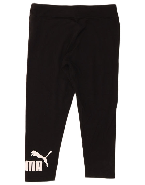 Puma Legging Capri Graphique Femme UK 12 Coton Noir Moyen