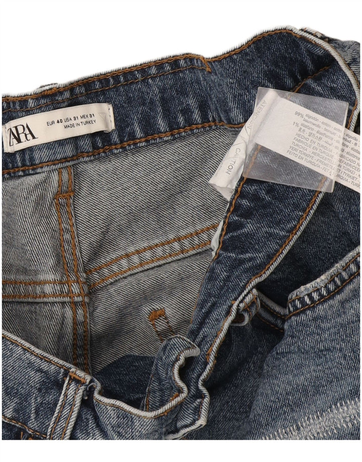 Zara Short en jean vieilli pour homme EU 40 Medium W31 Bleu Coton