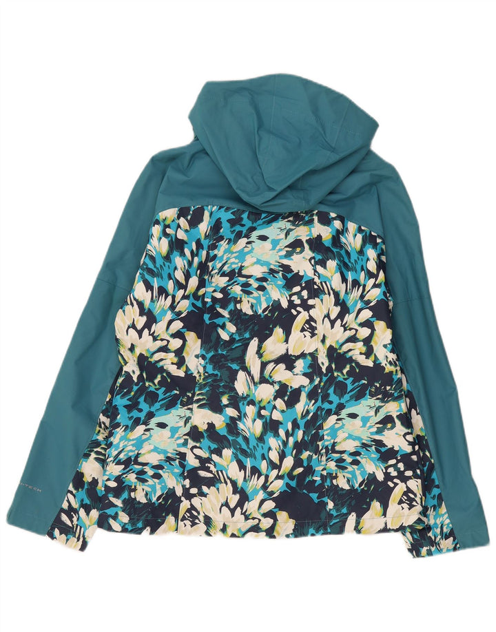 Columbia Veste coupe-vent à capuche pour femme UK 10 Petit Bleu Floral Polyester