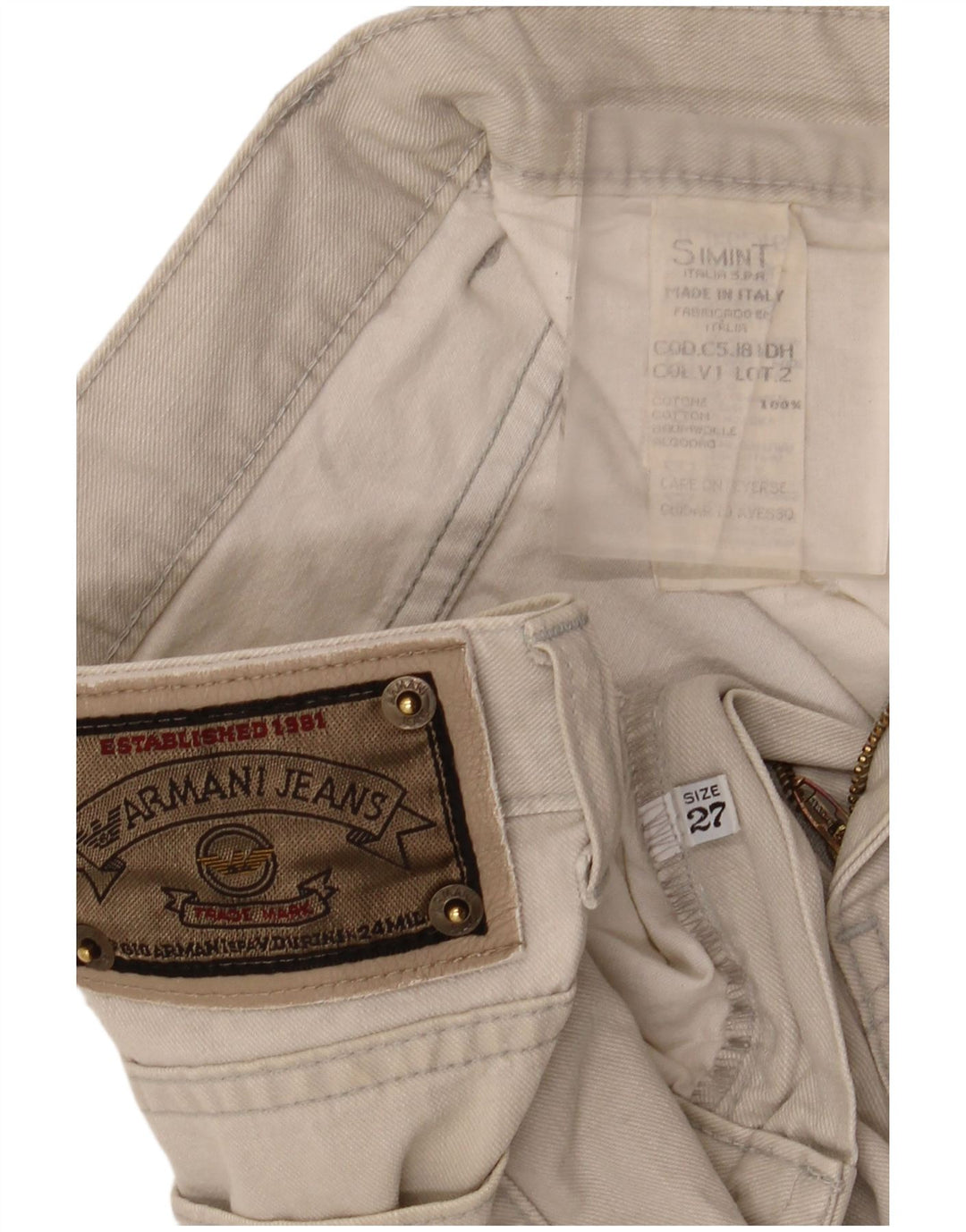 Armani Femme Jean Fuselé W27 L26 Gris Coton