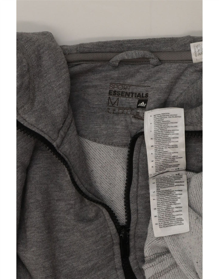 Adidas Pull à capuche zippé pour homme en coton gris moyen