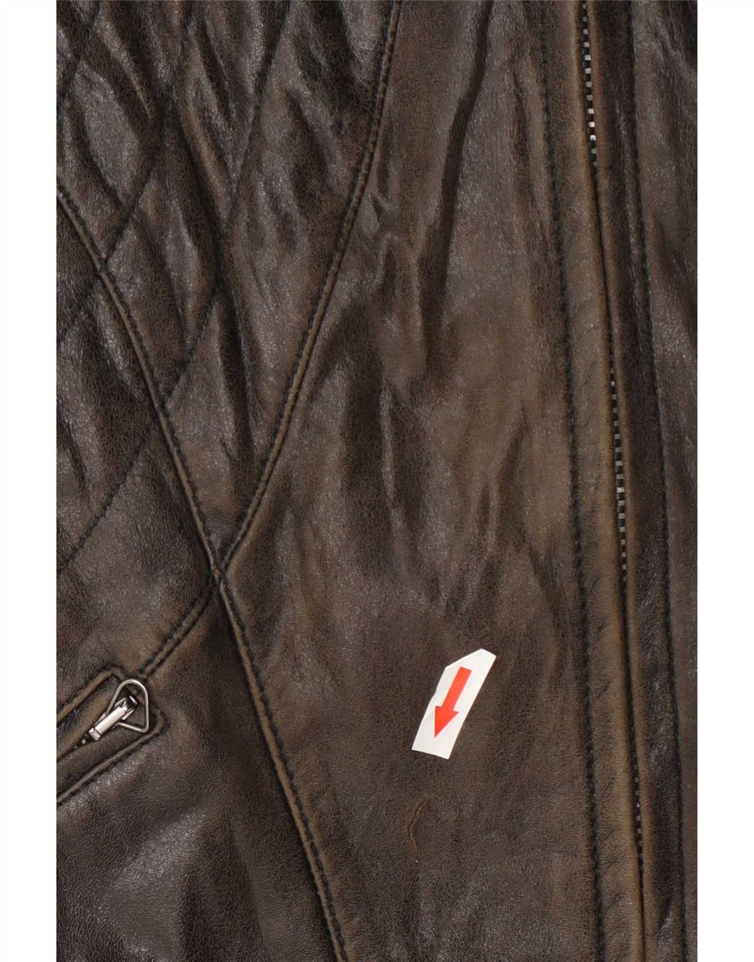 Trussardi Veste en cuir motard pour femme UK 14 Marron moyen