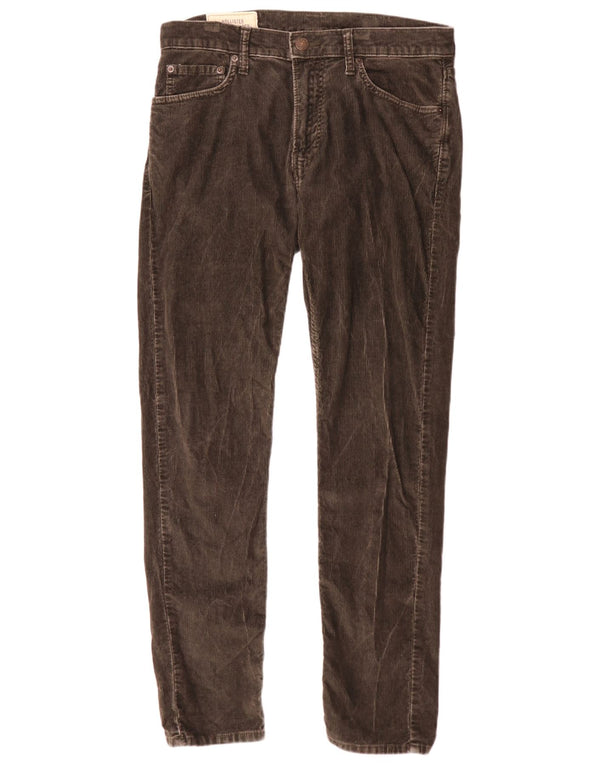 Hollister Pantalon classique fuselé en velours côtelé pour homme W31 L32 Marron Coton
