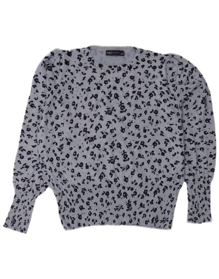 MARKS & SPENCER Pull à col rond pour femme UK 14 Large Bleu