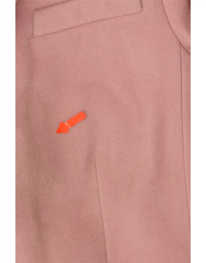 Zara Femme Pardessus UK 12 Laine Rose Moyen