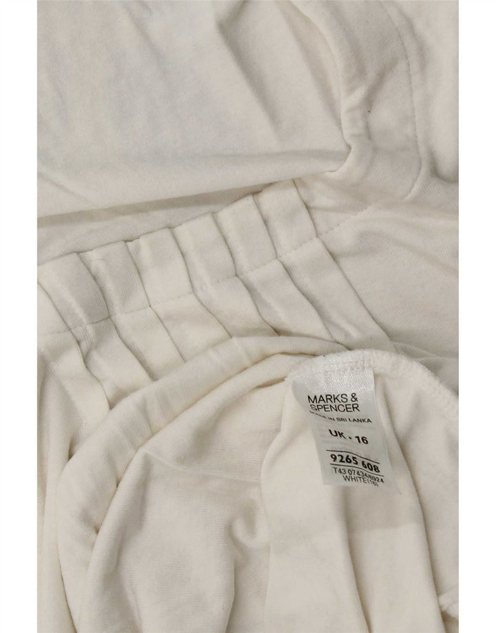 Marks & Spencer T-shirt pour femme UK 16 Large Blanc Viscose