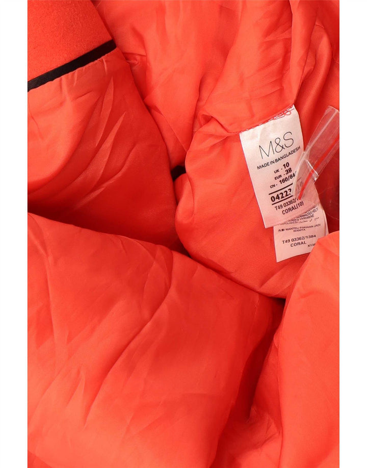 Marks & Spencer Manteau pour femme UK 10 Petit Orange Polyester