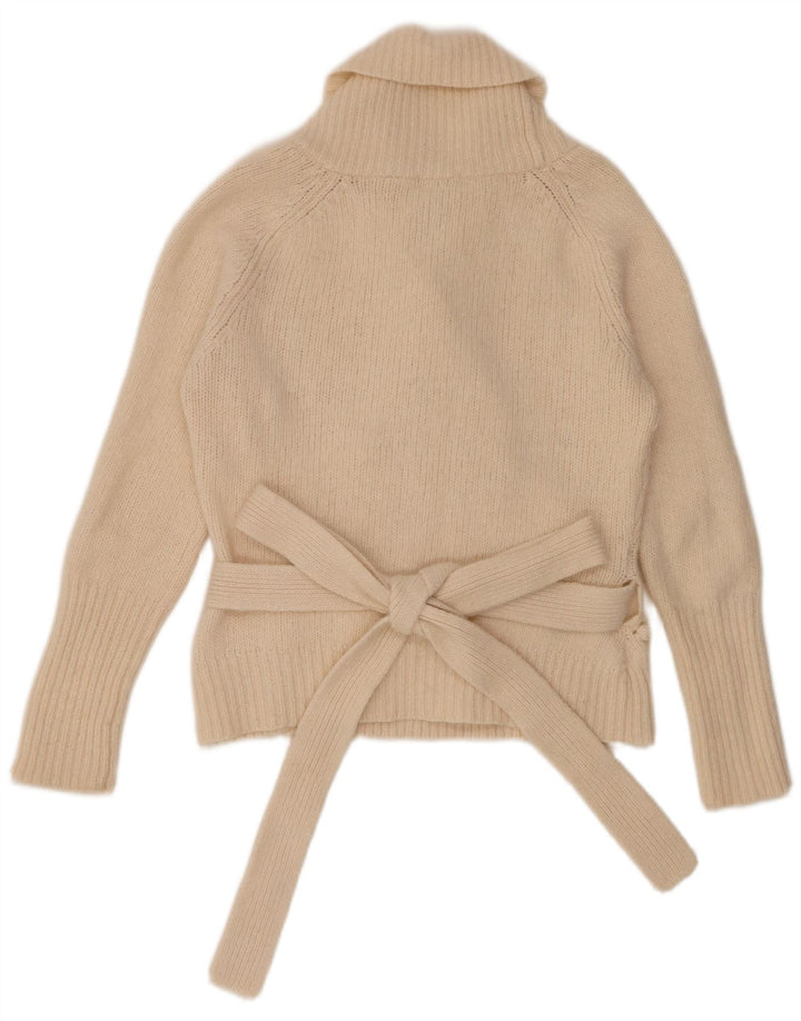 Ted Baker Femmes Wrap Cardigan Pull Taille 4 Grande Laine Beige