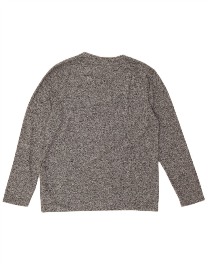 Zara Pull ras du cou pour femme UK 16 Large Gris Polyester