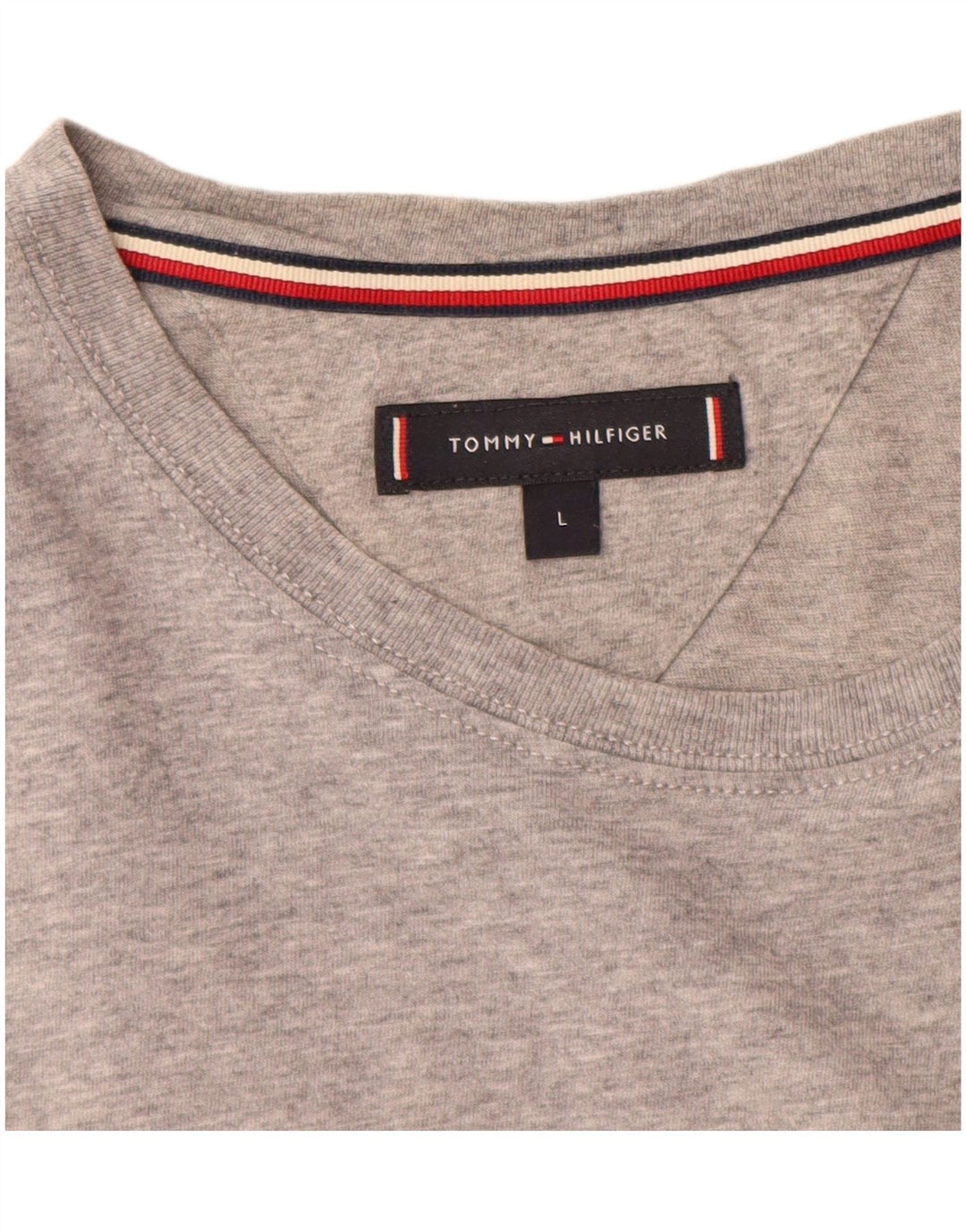 TOMMY HILFIGER T-Shirt Homme Top Large Gris Coton