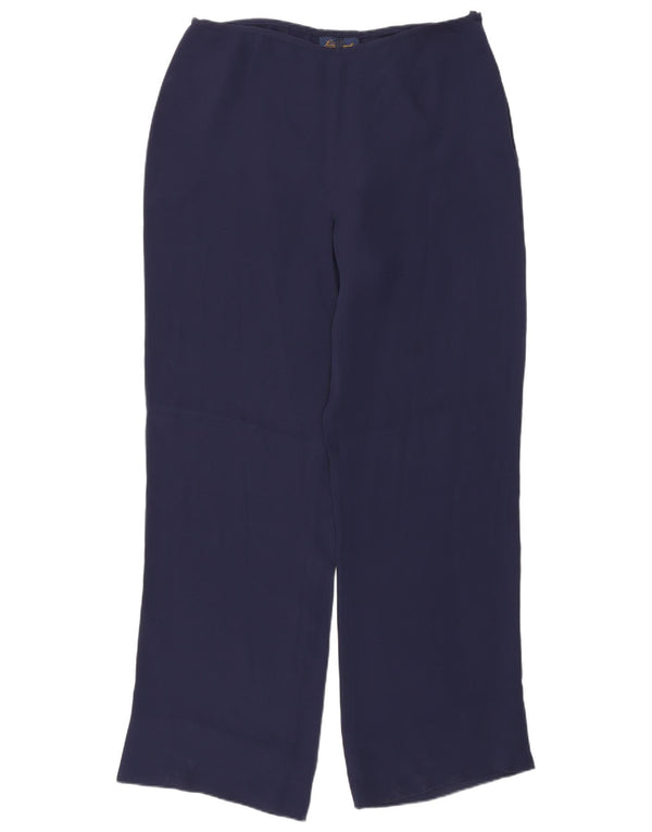 Luisa Spagnoli Pantalon décontracté droit pour femme IT 48 XL W32 L31 Bleu marine