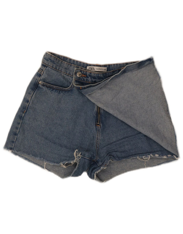 Zara Femme Short En Jean Petit W26 Bleu Coton