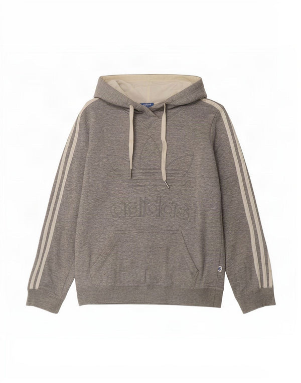 Adidas Pull à capuche graphique pour femme UK 10 Petit coton gris