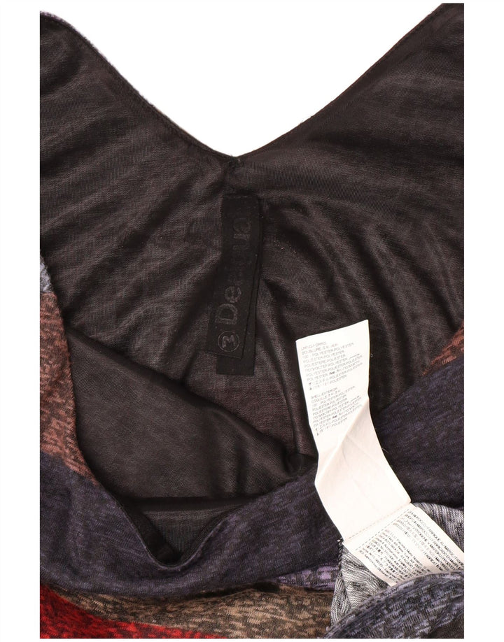 DESIGUAL Robe fourreau à manches 3/4 pour femme UK 12 Medium Multicolore Rayé