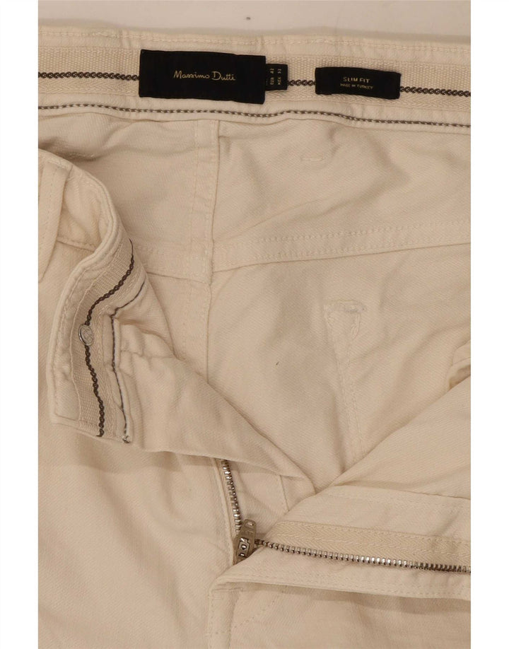 Massimo Dutti Jean Slim Femme EU 42 Large W32 L31 Coton Blanc