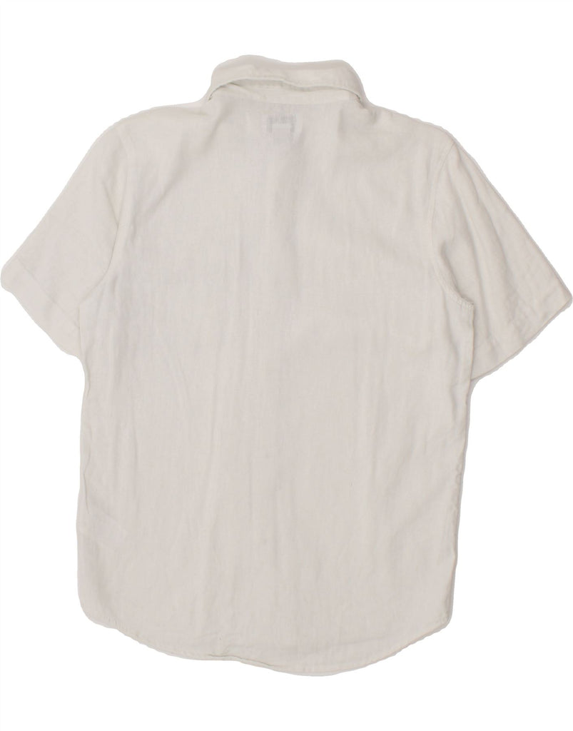 OLD NAVY Boys Short Sleeve Shirt 7-8 Years Medium  White Linen Vintage Old Navy and Second-Hand Old Navy from Messina Hembry 