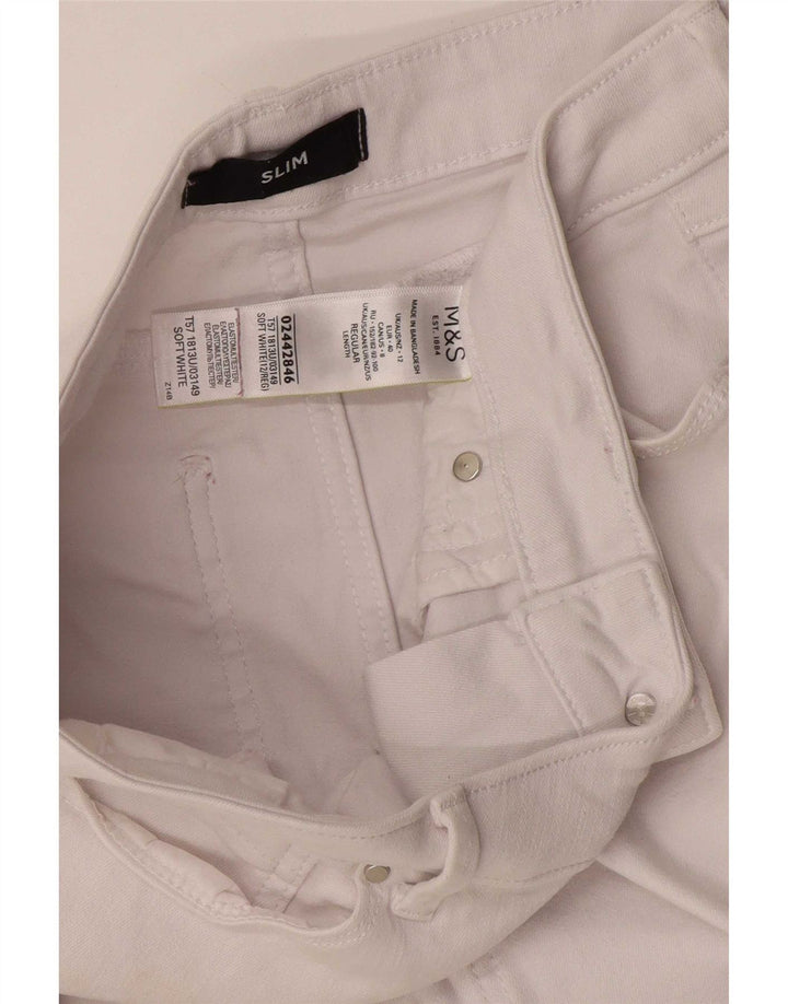 Marks & Spencer Jean slim pour femme UK 12 Medium W30 L27 Coton blanc