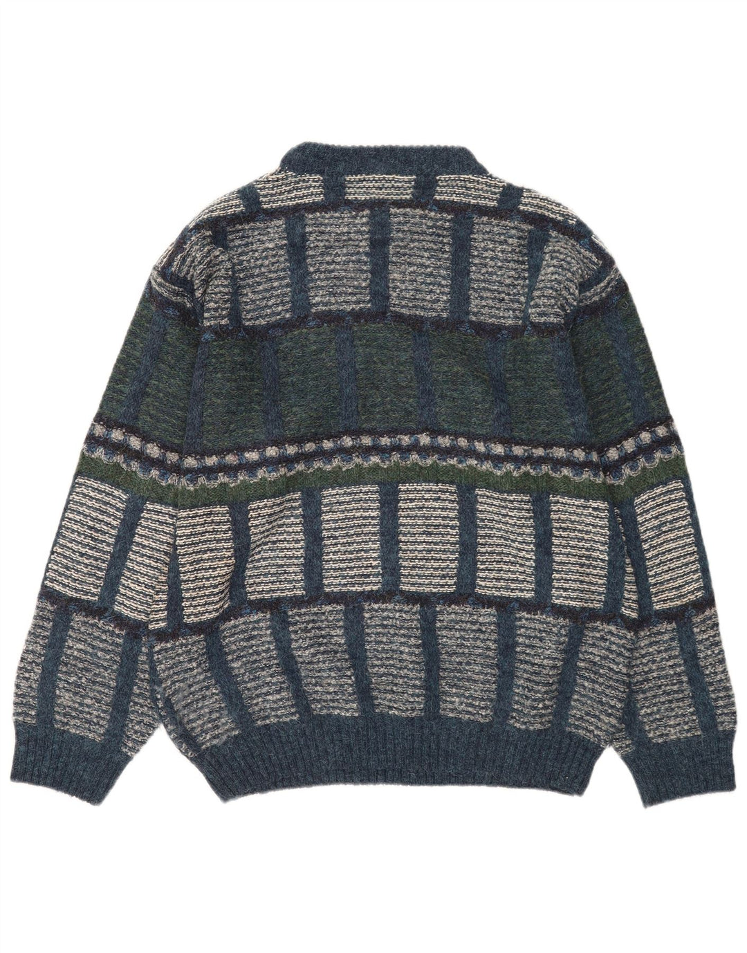 vintage Mens Crew Neck Jumper Sweater IT 48 Moyen Multicolore Géométrique