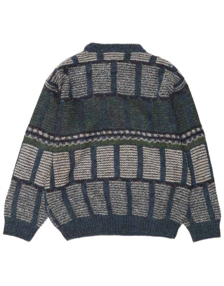 vintage Mens Crew Neck Jumper Sweater IT 48 Moyen Multicolore Géométrique