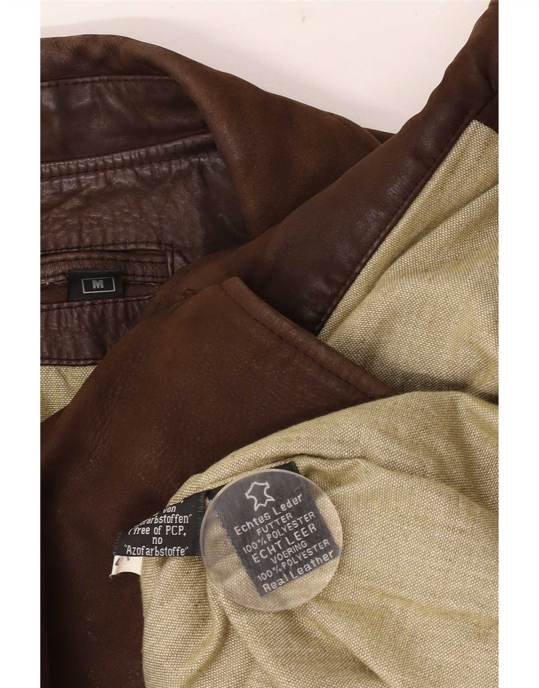 vintage Mens Loose Fit 3 Bouton Veste Blazer En Cuir UK 38 Brun Moyen