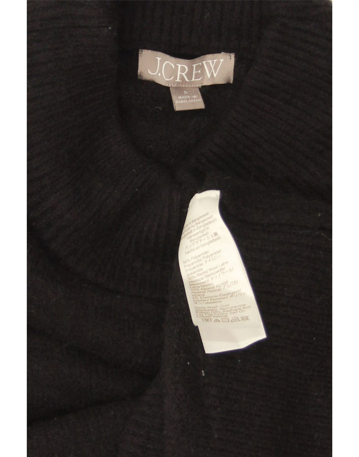 J. CREW Pull court surdimensionné à col roulé pour femme UK 10 Petit Noir