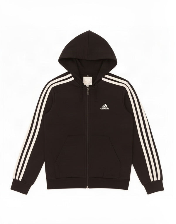 Adidas Pull à capuche zippé pour garçon 7-8 ans Noir Coton