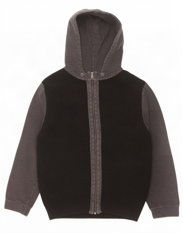 Guess Cardigan à capuche et fermeture éclair pour homme UK 42 Large Noir Colourblock