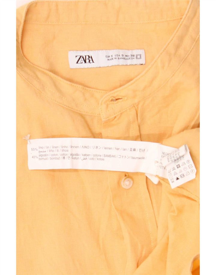 Chemise Zara Homme Petit Lin Jaune
