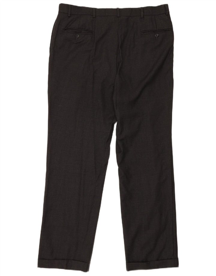 NAUTICA Pantalon de costume pour homme W38 L32 en laine à carreaux gris