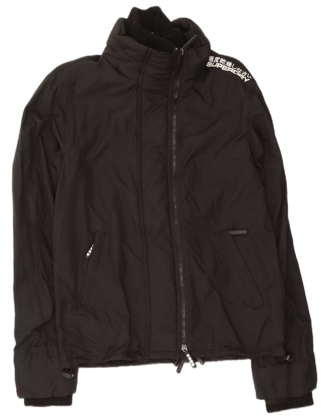 Superdry Veste coupe-vent graphique pour hommes UK 38 Medium Black Nylon