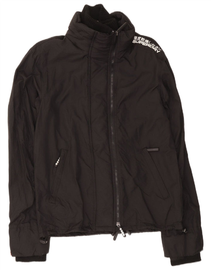 Superdry Veste coupe-vent graphique pour hommes UK 38 Medium Black Nylon