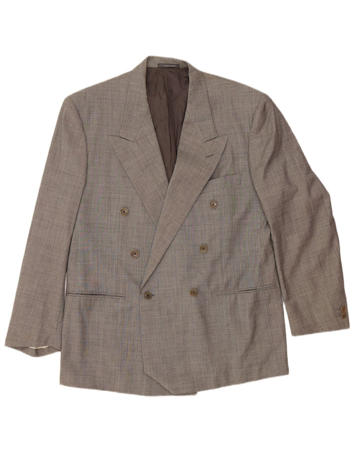 TRUSSARDI Veste Blazer Croisée Homme IT 52 XL Gris Laine Vierge