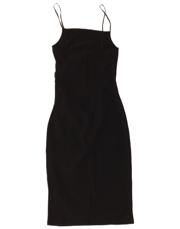 Zara Robe moulante sans manches pour femme UK 12 Polyester noir moyen