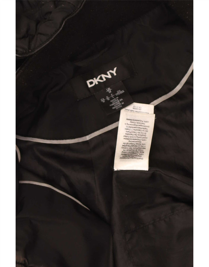 Dkny Veste matelassée à capuche pour femme UK 14 Bleu marine moyen Polyester