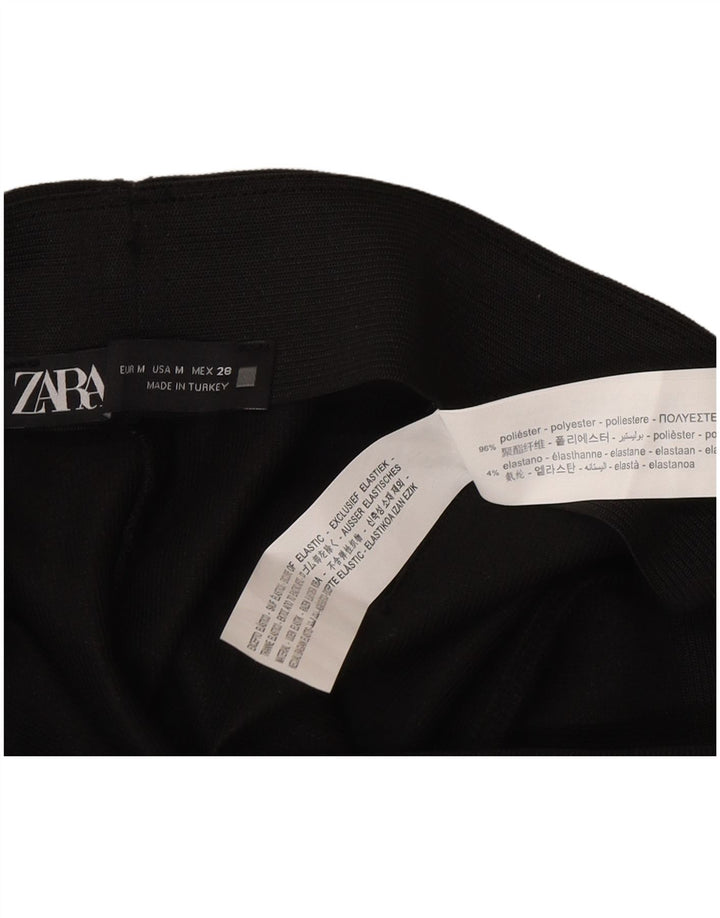 Zara Pantalon décontracté évasé pour femme Medium W28 L28 Noir Polyester