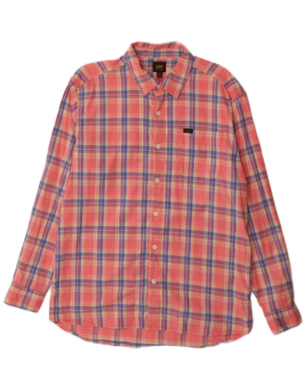 Lee Chemise en Flanelle Homme Grand Carreau Rose Coton