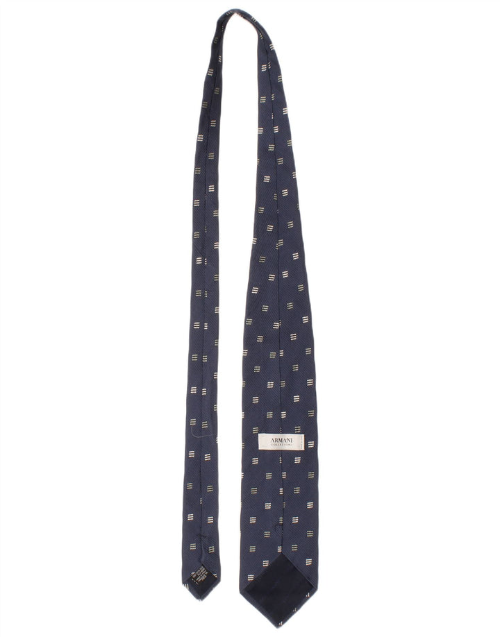 Armani Collezioni Cravate Homme Taille Unique Bleu Géométrique Soie Classique